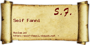 Seif Fanni névjegykártya