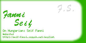 fanni seif business card